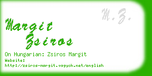 margit zsiros business card